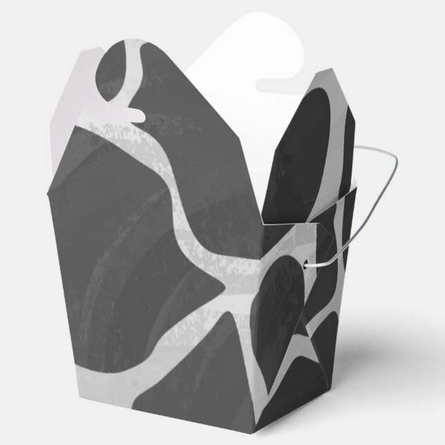 Giraffe Black and Light Grey Print Favour Box (Opened)