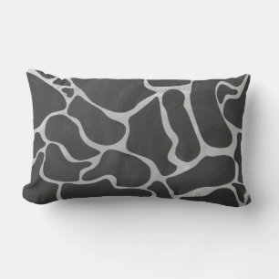 Giraffe Black and Light Grey Print Lumbar Cushion