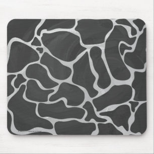 Giraffe Black and Light Grey Print Mouse Pad
