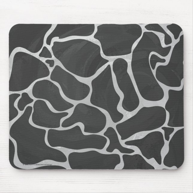 Giraffe Black and Light Grey Print Mouse Pad (Front)