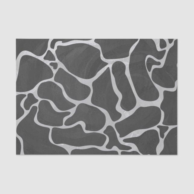 Giraffe Black and Light Grey Print Tissue Paper (Front)