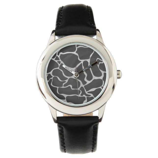 Giraffe Black and Light Grey Print Watch (Front)