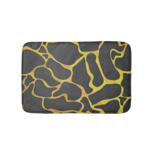 Giraffe Black and Yellow Print Bath Mat