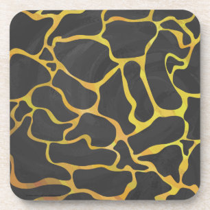 Giraffe Black and Yellow Print Coaster