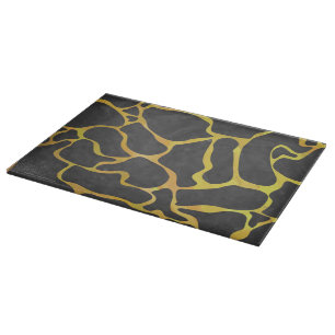 Giraffe Black and Yellow Print Cutting Board