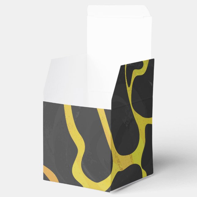 Giraffe Black and Yellow Print Favour Box (Opened)