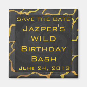 Giraffe Black and Yellow Print Magnet