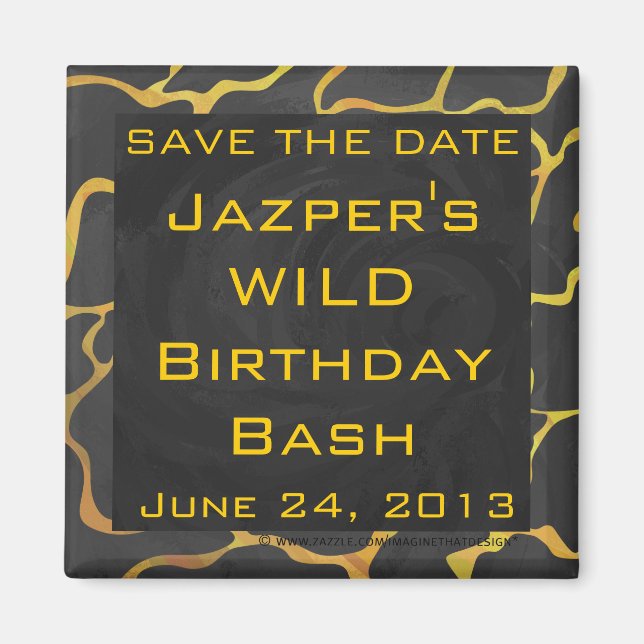 Giraffe Black and Yellow Print Magnet (Front)
