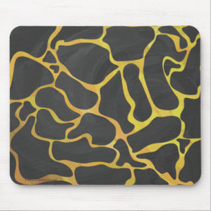 Giraffe Black and Yellow Print Mouse Pad