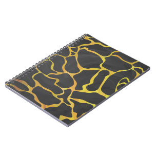 Giraffe Black and Yellow Print Notebook