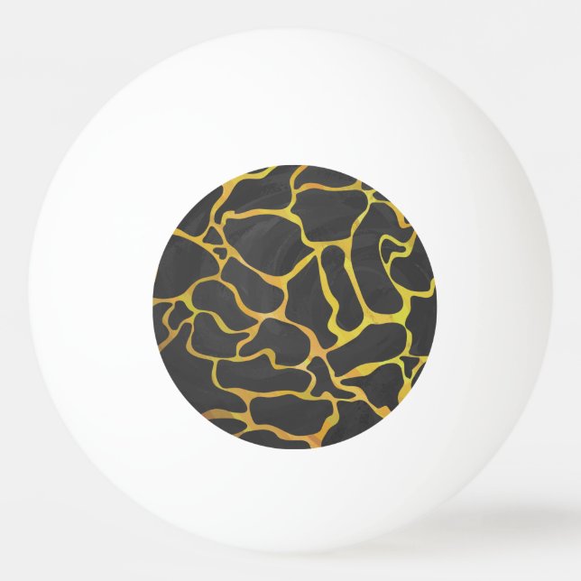 Giraffe Black and Yellow Print Ping Pong Ball (Front)