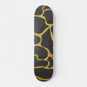 Giraffe Black and Yellow Print Skateboard