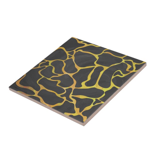 Giraffe Black and Yellow Print Tile (Side)