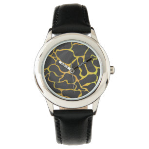Giraffe Black and Yellow Print Watch