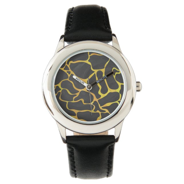 Giraffe Black and Yellow Print Watch (Front)