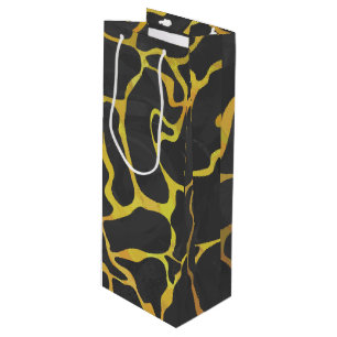 Giraffe Black and Yellow Print Wine Gift Bag