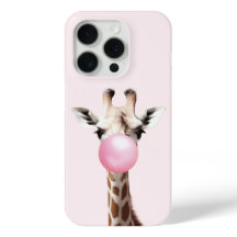 Giraffe Blowing Pink Bubble Gum Phone Case