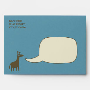 Giraffe Blue Baby Shower Invitations Envelopes
