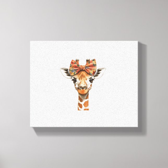 Giraffe Boho Wildflower Coquette Bow Mum Mothers D Canvas Print (Front)