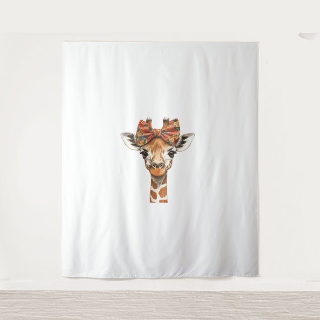 Giraffe Boho Wildflower Coquette Bow Mum Mothers D Tapestry (Front)