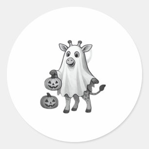 Giraffe Boo Halloween Classic T-Shirt_3 Classic Round Sticker