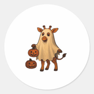 Giraffe Boo Halloween Classic T-Shirt_4 Classic Round Sticker