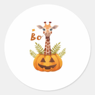 Giraffe Boo Halloween Classic T-Shirt_8 Classic Round Sticker