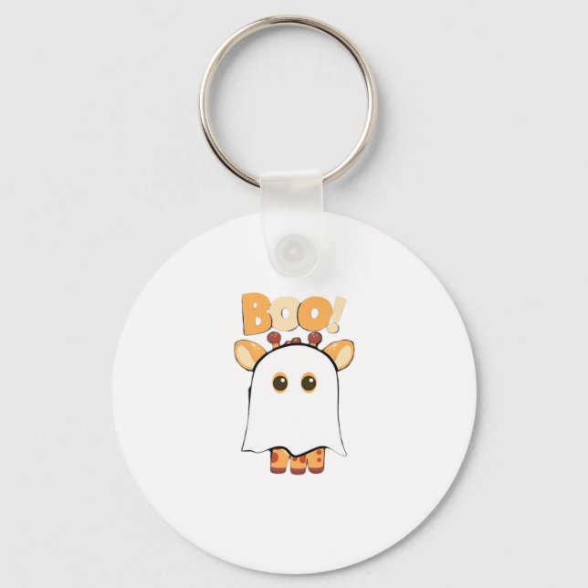 Giraffe Boo Halloween Essential T-Shirt Key Ring (Front)