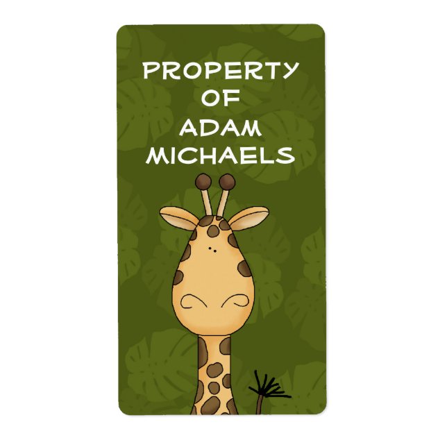 Giraffe Bookplate Label (Front)