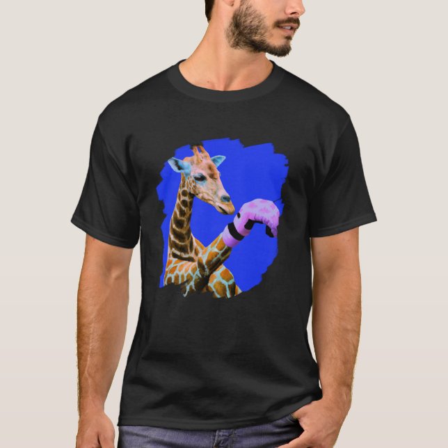 Giraffe Boxing Cool  Giraffes Boxing Boxer T-Shirt (Front)