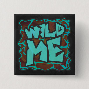 Giraffe Brown and Teal Print 15 Cm Square Badge