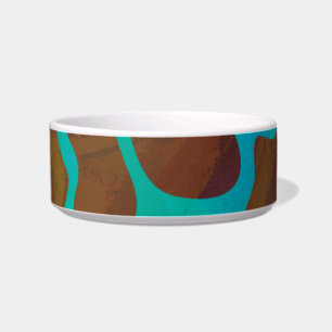 Giraffe Brown and Teal Print Bowl