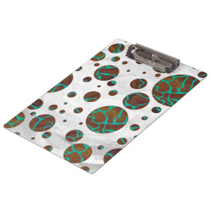 Giraffe Brown and Teal Print Clipboard