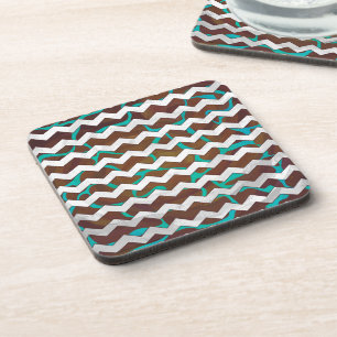 Giraffe Brown and Teal Print Coaster