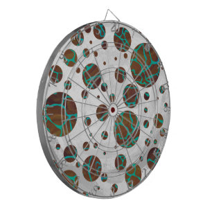Giraffe Brown and Teal Print Dartboard