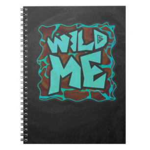 Giraffe Brown and Teal Print Spiral Notebook