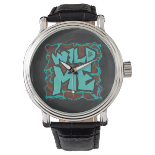 Giraffe Brown and Teal Print Watch
