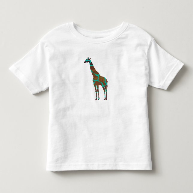 Giraffe Brown and Teal Siloette Shirts (Front)