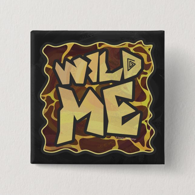 Giraffe Brown and Yellow Print 15 Cm Square Badge (Front)