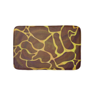 Giraffe Brown and Yellow Print Bath Mat