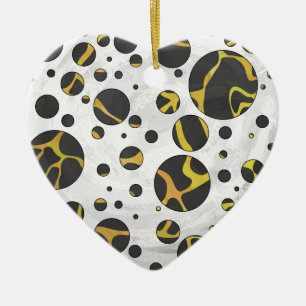 Giraffe Brown and Yellow Print Ceramic Tree Decoration