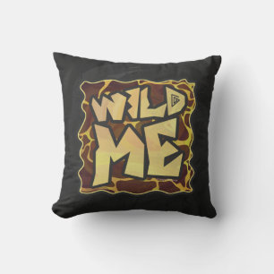 Giraffe Brown and Yellow Print Cushion
