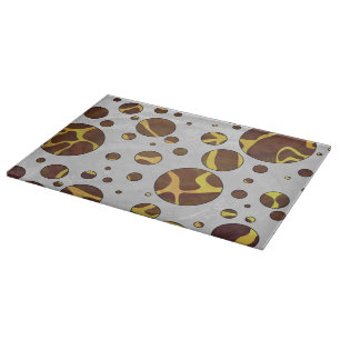 Giraffe Brown and Yellow Print Cutting Board