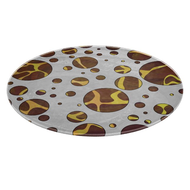 Giraffe Brown and Yellow Print Cutting Board (Corner)