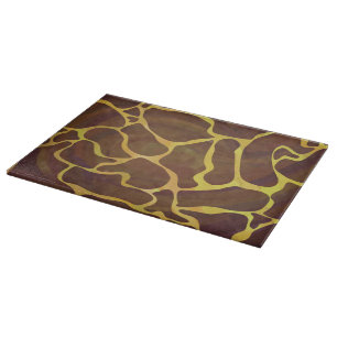 Giraffe Brown and Yellow Print Cutting Board