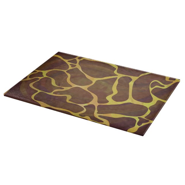 Giraffe Brown and Yellow Print Cutting Board (Corner)