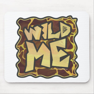 Giraffe Brown and Yellow Print Mouse Pad