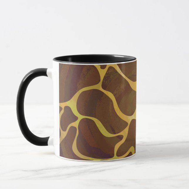 Giraffe Brown and Yellow Print Mug (Left)