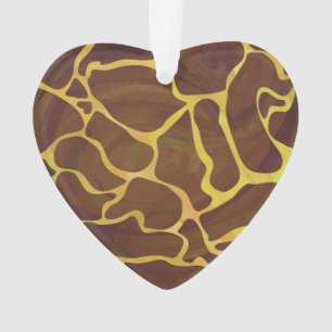 Giraffe Brown and Yellow Print Ornament