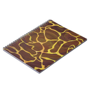 Giraffe Brown and Yellow Print Spiral Notebook